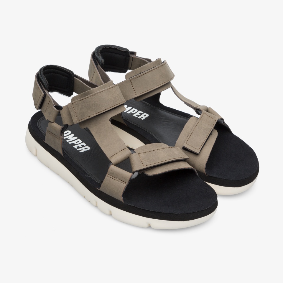 Sandalias Camper Oruga Hombre - Beige Negras | Camper Online + 6485AHFGN